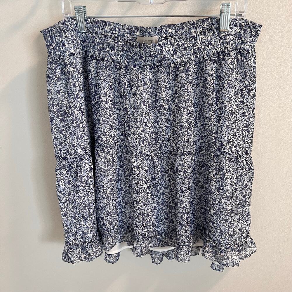 Loft Outlet Blue Floral Patterned Skirt Size XL